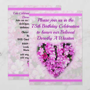 JOLIE ROSE FLORALE 75E ANNIVERSAIRE INVITATION