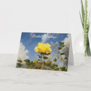 Jolie Rose Jaune Fleur Jardin Carte Anniversaire