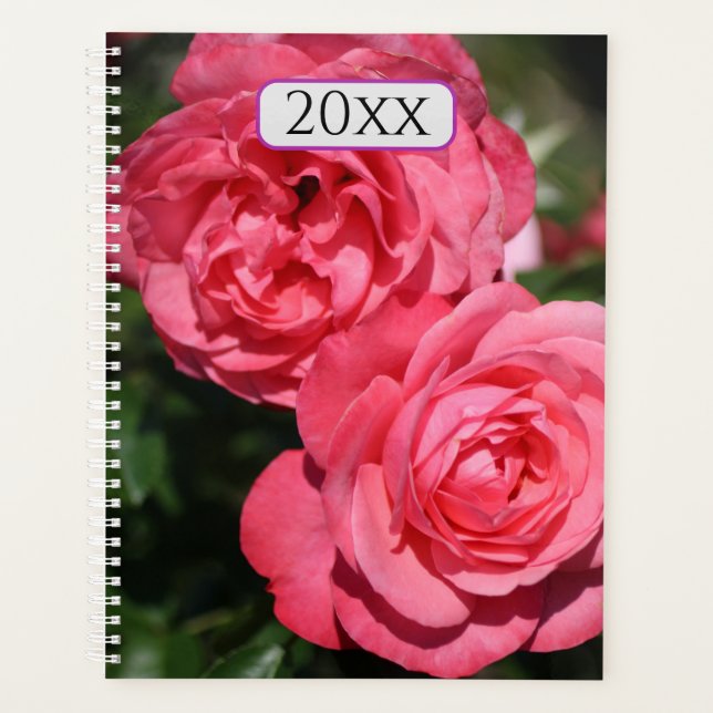 Jolie rose Roses Floral Personnalisé Année Mensuel (Devant)