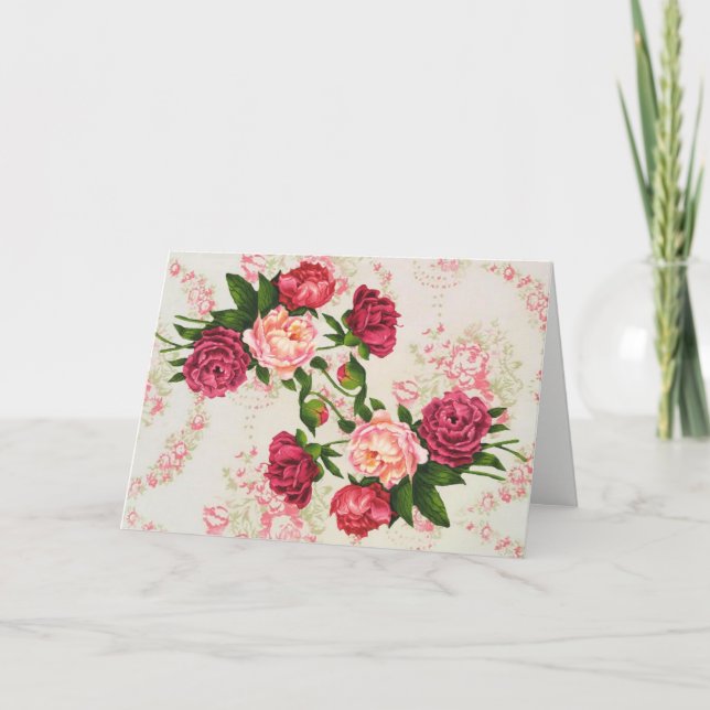 Jolie rose Roses Grande Police Carte Anniversaire (Devant)