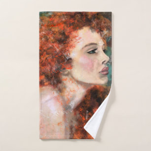 Jolie rousse femme - peinture originale Abstraite