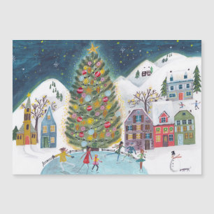 Jolie scène de village de maison d'hiver Noël