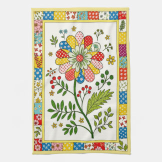 Jolie serviette à fleurs à motifs.