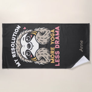 Jolie Serviette de plage de Yoga Sloth - Plus de Y