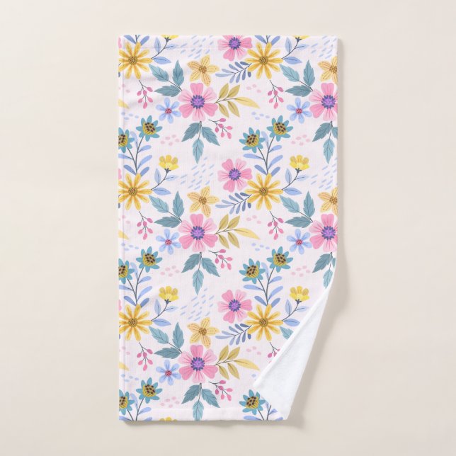 Jolie serviette de toilette de fleurs sauvages col (Serviette à main)