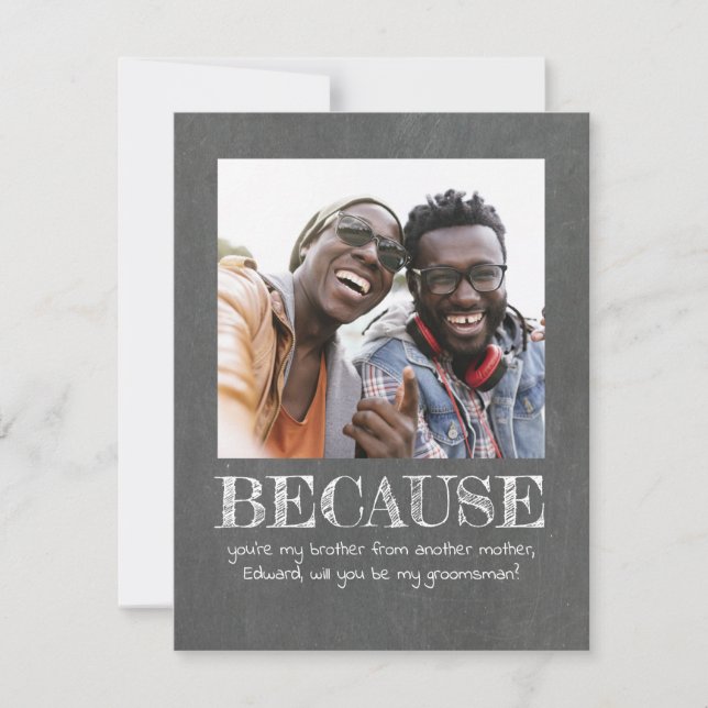 Jolie Simple Seras-tu mon témoin Photo (Devant)