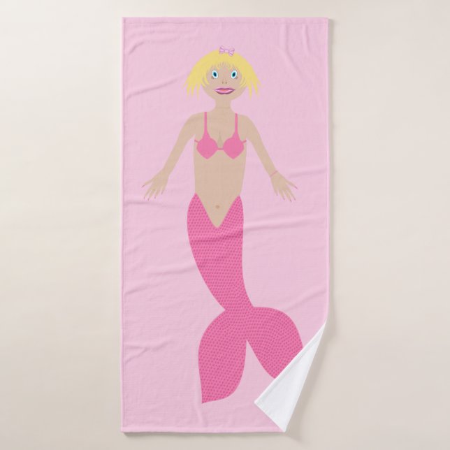 Jolie sirène d'Imaginaire rose (Serviette de bain)
