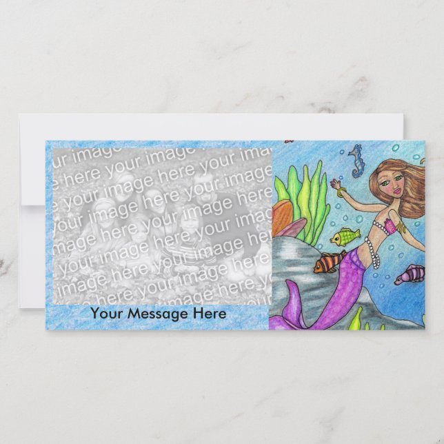 Jolie sirène pourpre nager Poissons Rochers d'algu (Devant)