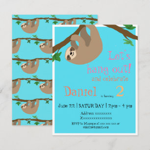 Jolie Sloth, invitation à la fête d'anniversaire