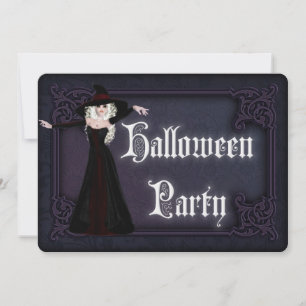 Jolie sorcière blonde Adulte Halloween Invitation