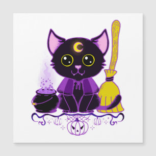 Jolie sorcière de chat noir d'Halloween