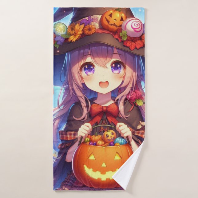 Jolie Sorcière d'Halloween Anime (Serviette de bain)