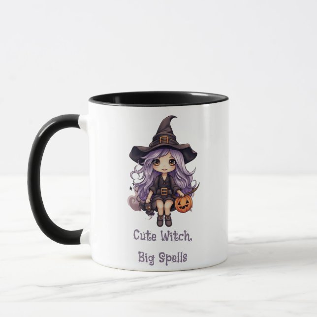 Jolie sorcière gros sorts Halloween Mug (Gauche)