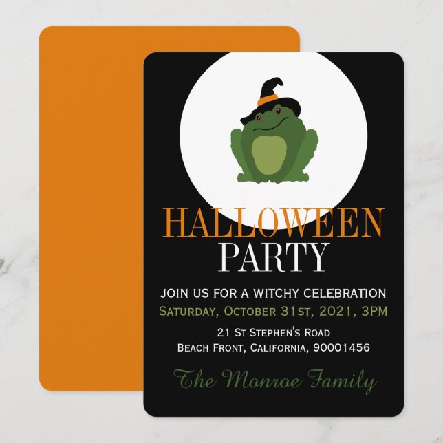 Jolie Sorcière Toad, Invitation de la fête d'Hallo (Devant / Derrière)