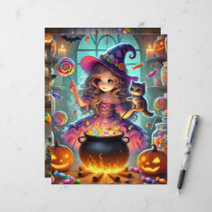 Jolie sorcière Whimsical Halloween Traite Scrapboo