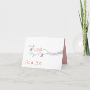 Jolie succursale Carte de note Merci