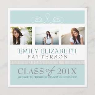 Jolie Swirl Photo Collage Graduation Invitation