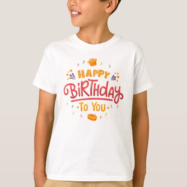 "Jolie T-shirt d'anniversaire pour les enfants - C (Devant)