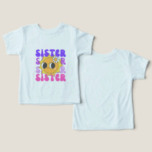 Jolie T-shirt Rétro Sœur Visage Sourire Enfants Bl
