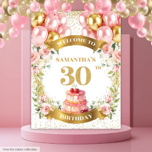 Jolie Tapisserie Blush Or Doré pour 30 ans