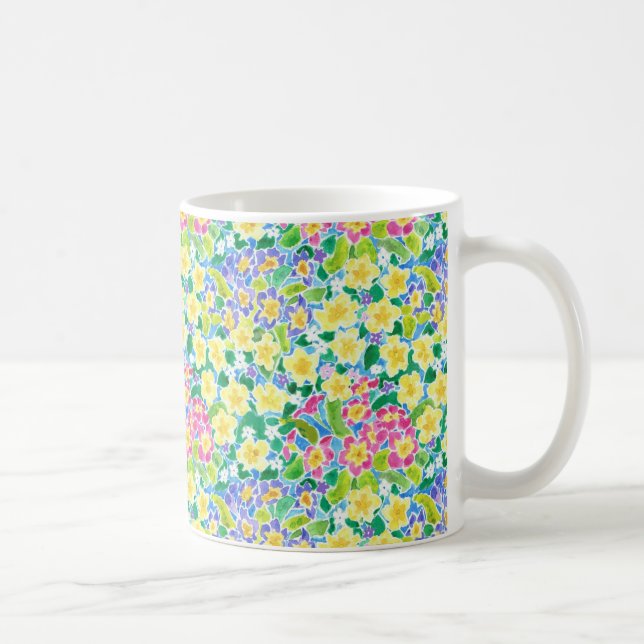 Jolie tasse de café de primevères de ressort, (Droite)