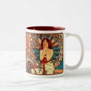 Jolie tasse de Madame café d'Alphonse Mucha