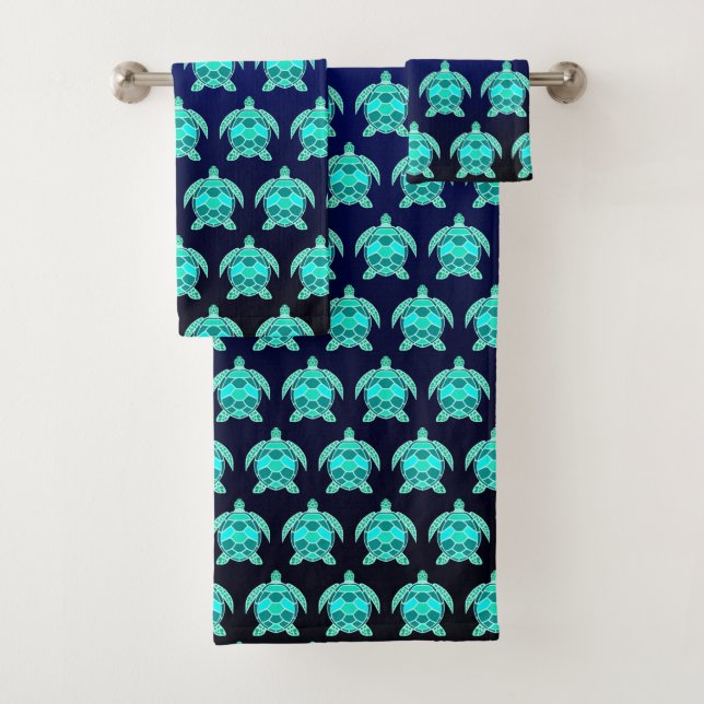 Jolie tortue turquoise bleu turquoise motif B (En situation)