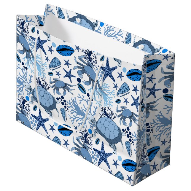 Jolie tortues de plage crabes sac de fête motif (Devant Angle)