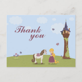 Jolie tour tour fille merci carte postale
