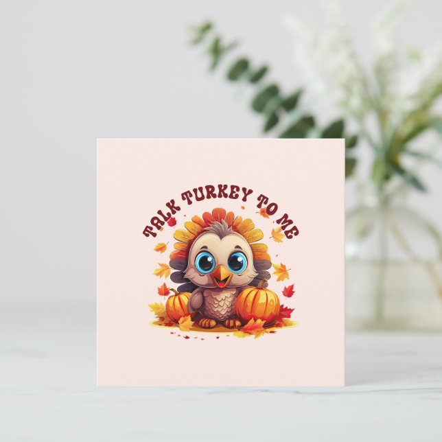 Jolie Turquie et feuillage d'automne (Debout devant)