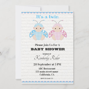 Jolie Twin Baby Shower Invitations