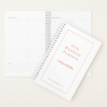 Jolie typographie corail et Mariage frontalier<br><div class="desc">Planifier un mariage peut être une tâche gigantesque, et ce planificateur pratique gardera tout sur la bonne voie pour vous ! Pour vous coordonner avec la gamme de papier à lettres minimaliste Coral mariage, vous pouvez facilement personnaliser le texte sur le capot avant et modifier les couleurs arrière - plan...</div>