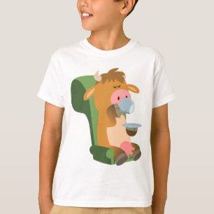Jolie vache caricaturale et un beau T-shirt enfant
