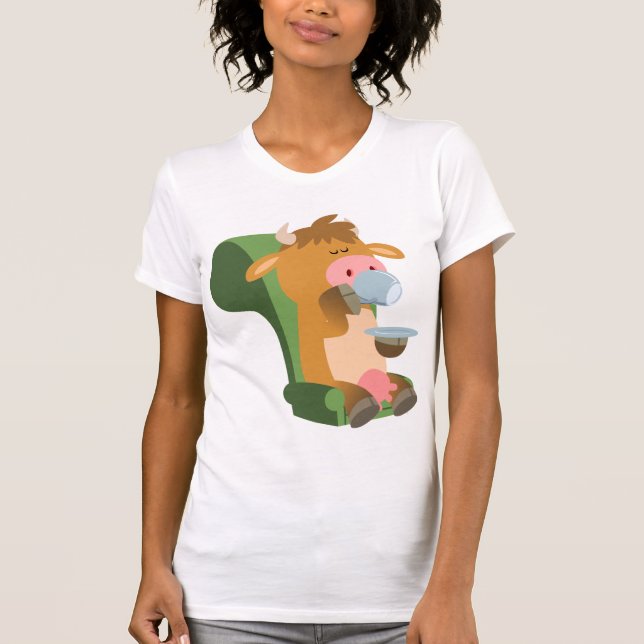 Jolie vache caricaturale et un joli T-shirt femme  (Devant)