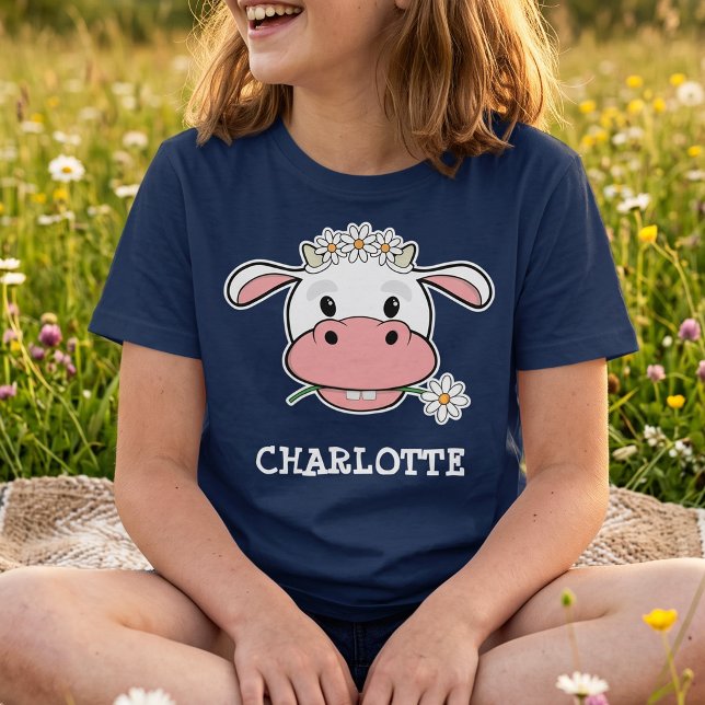 Jolie vache de dessin animé | T-shirt de ferme per (Créateur téléchargé)