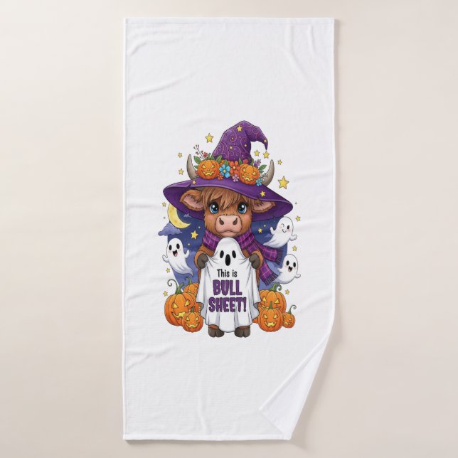 Jolie vache des Highlands Halloween (Serviette de bain)