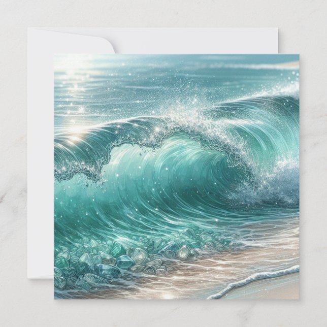 Jolie vague bleue avec des étincelles (Devant)