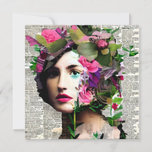 Jolie Vintage femme papier collage art