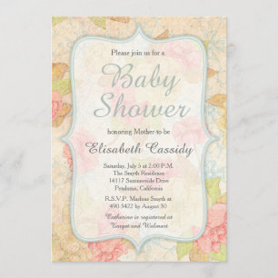 Jolie Vintage Invitation Baby shower Floral