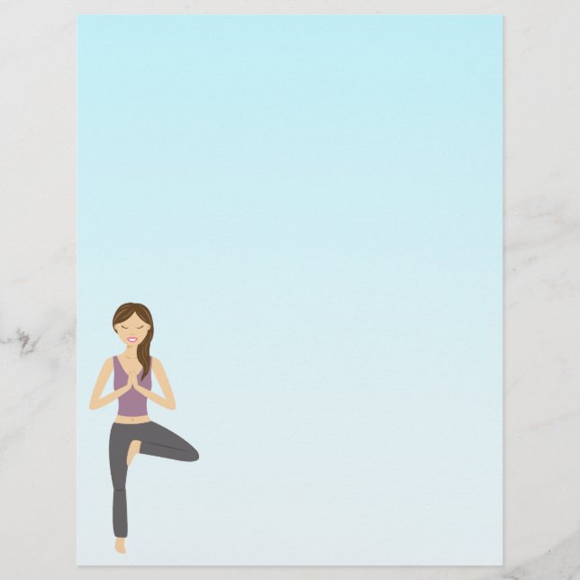 Jolie Yoga Girl Faisant L'Illustration De Pose D'A (Devant)
