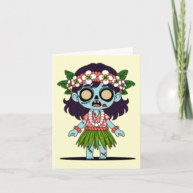 Jolie Zombie Fille Hawaïenne (Devant)