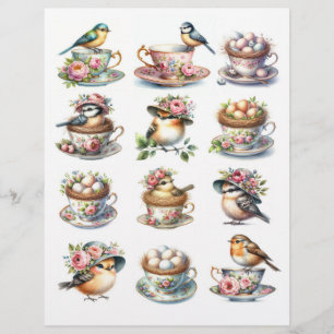 Jolies aquarelles en Casquette perchées dans les t