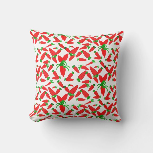 Jolies Carottes Délicieux Coussin de Jet (Recto)