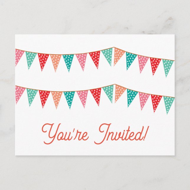 Jolies cartes d'anniversaire vous êtes invités (Devant)