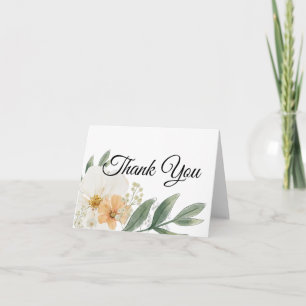 Jolies cartes de remerciement pliées à motif flora