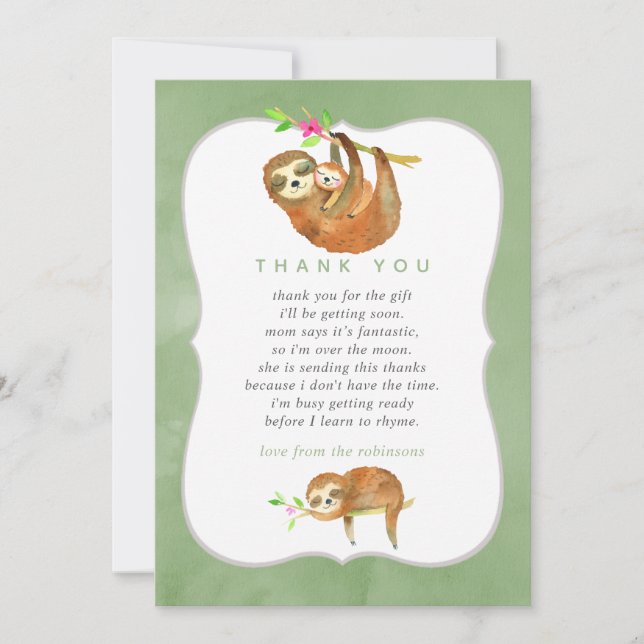 Jolies cartes de remerciement pour Baby Shower sur (Devant)