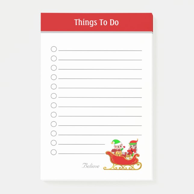 Jolies choses à faire pour Noël Post-it Notes (Devant)