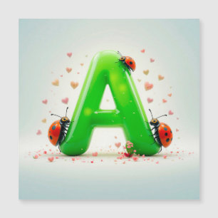 Jolies coccinelles sur la lettre verte de l'alphab