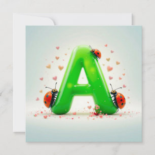 Jolies coccinelles sur la lettre verte de l'alphab