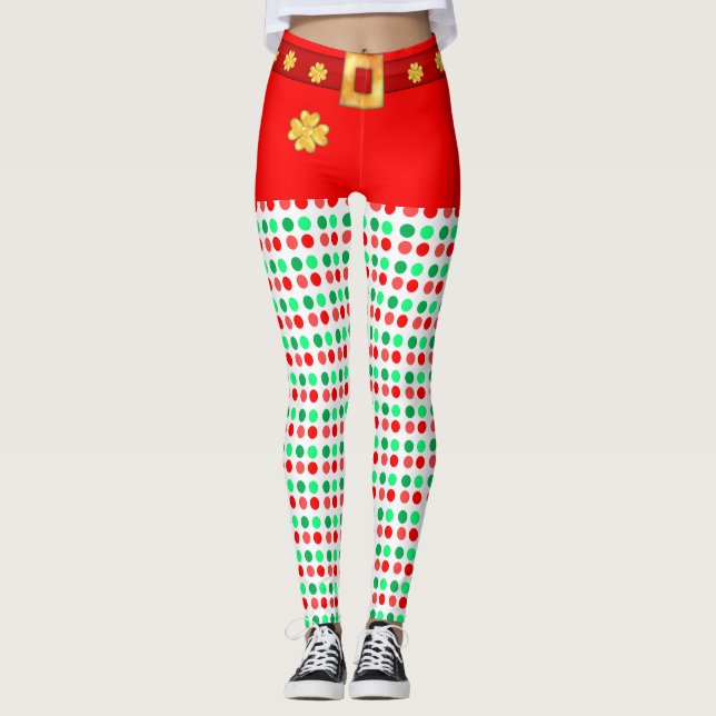 Jolies collants à pois de Noël (Devant)